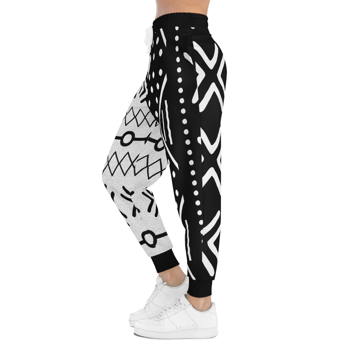 Unisex Mixed MudCloth Black and White Pattern Joggers Pants