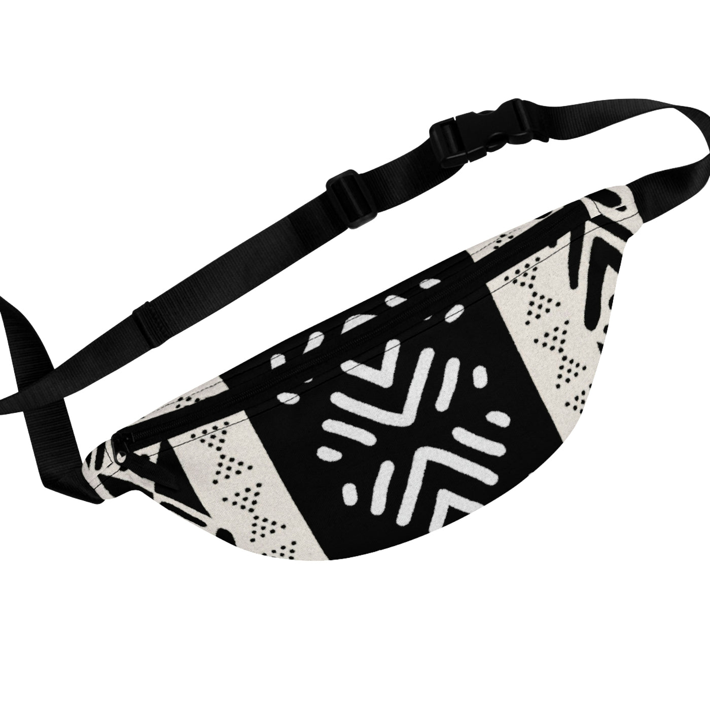 Mudcloth Black and White and Black Fanny Pack