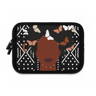 African Woman Fro Mudcloth Print Laptop Sleeve