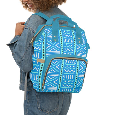 Mudcloth Mud Baby Blue  Diaper Backpack