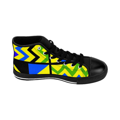 African Print Blue and Green  Kente High Top Sneakers for Women