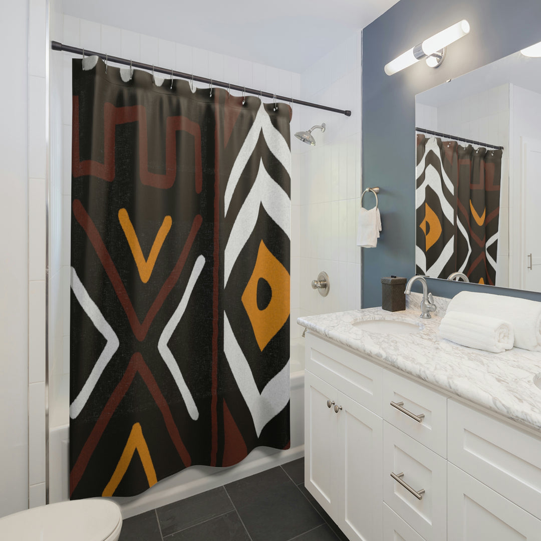 Afrocentric print Shower Curtain/ African outlet pattern/ Ankara inspired bathroom decor