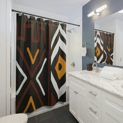 African Print Pattern Shower Curtain/ Mudcloth Bathroom decor/ Afrocentric bathroom/Ankara Inspired/Melanin Art/ Unique House warming gift