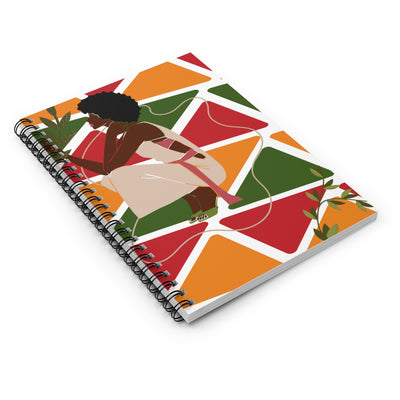 Black woman Diary Fro Blogger Spiral Notebook