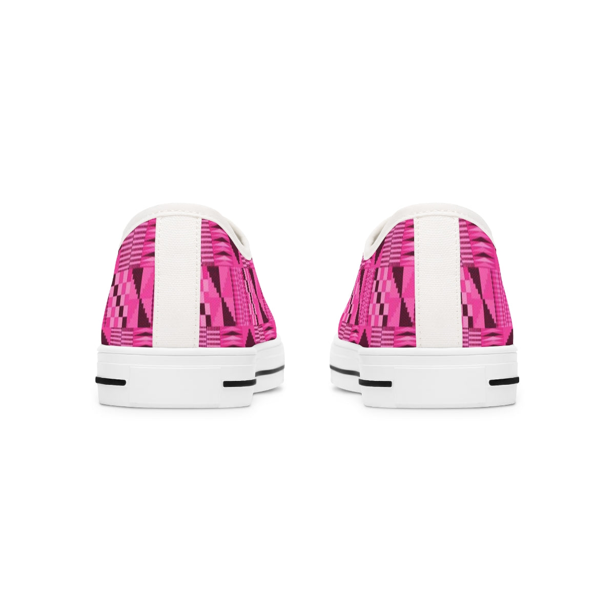 African Print Pink Kente Low Top Sneakers for Women