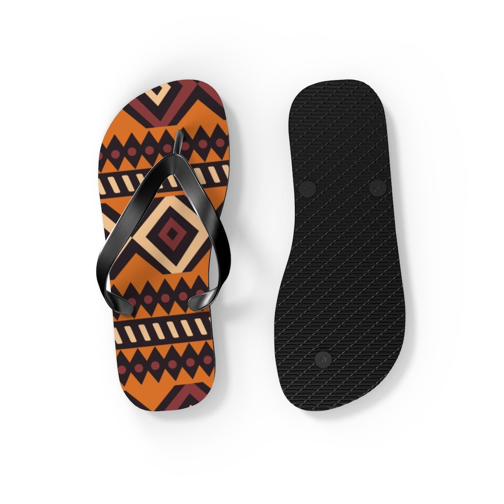 Mudcloth Brown Flip Flops