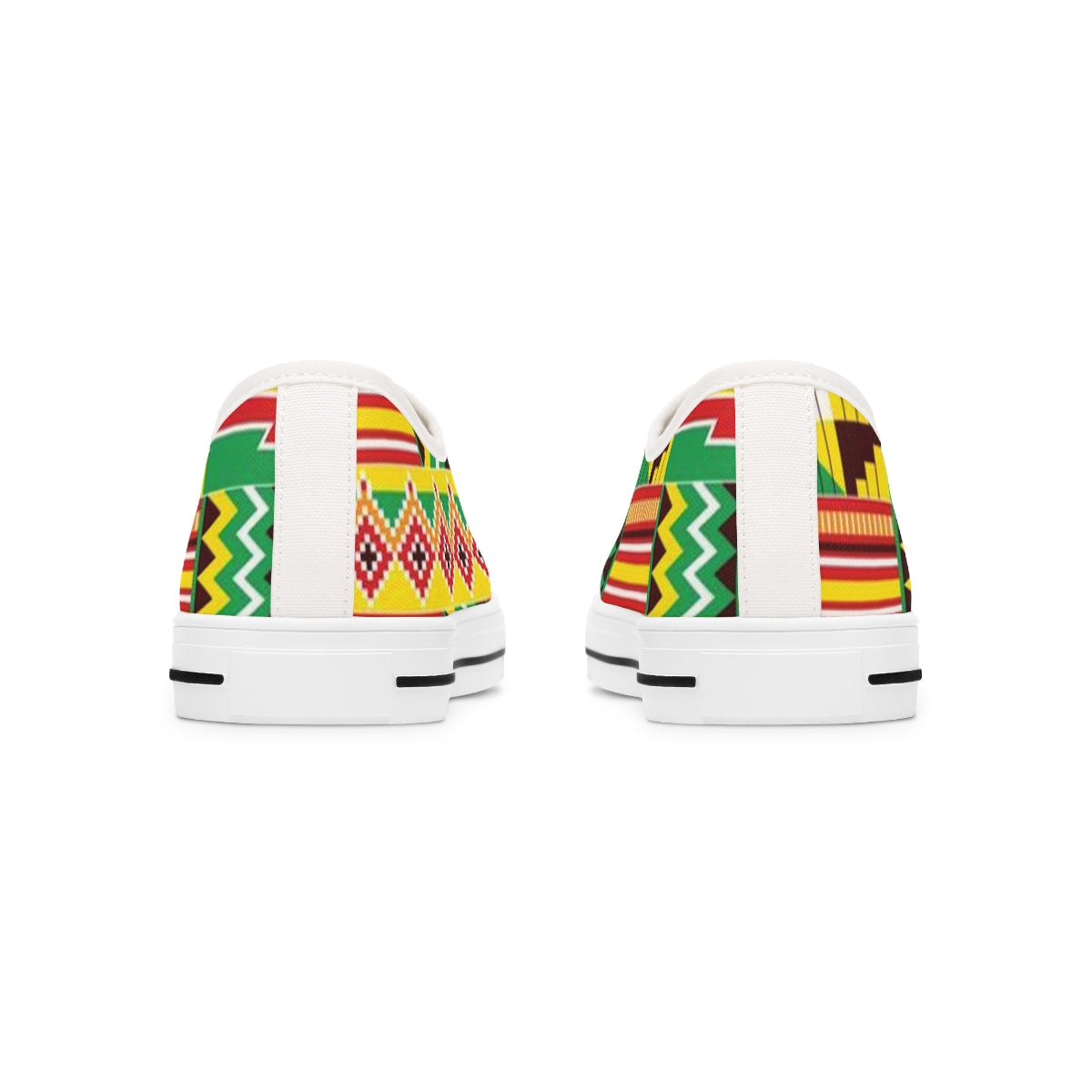 African Print Green Kente Low Top Sneakers for Women