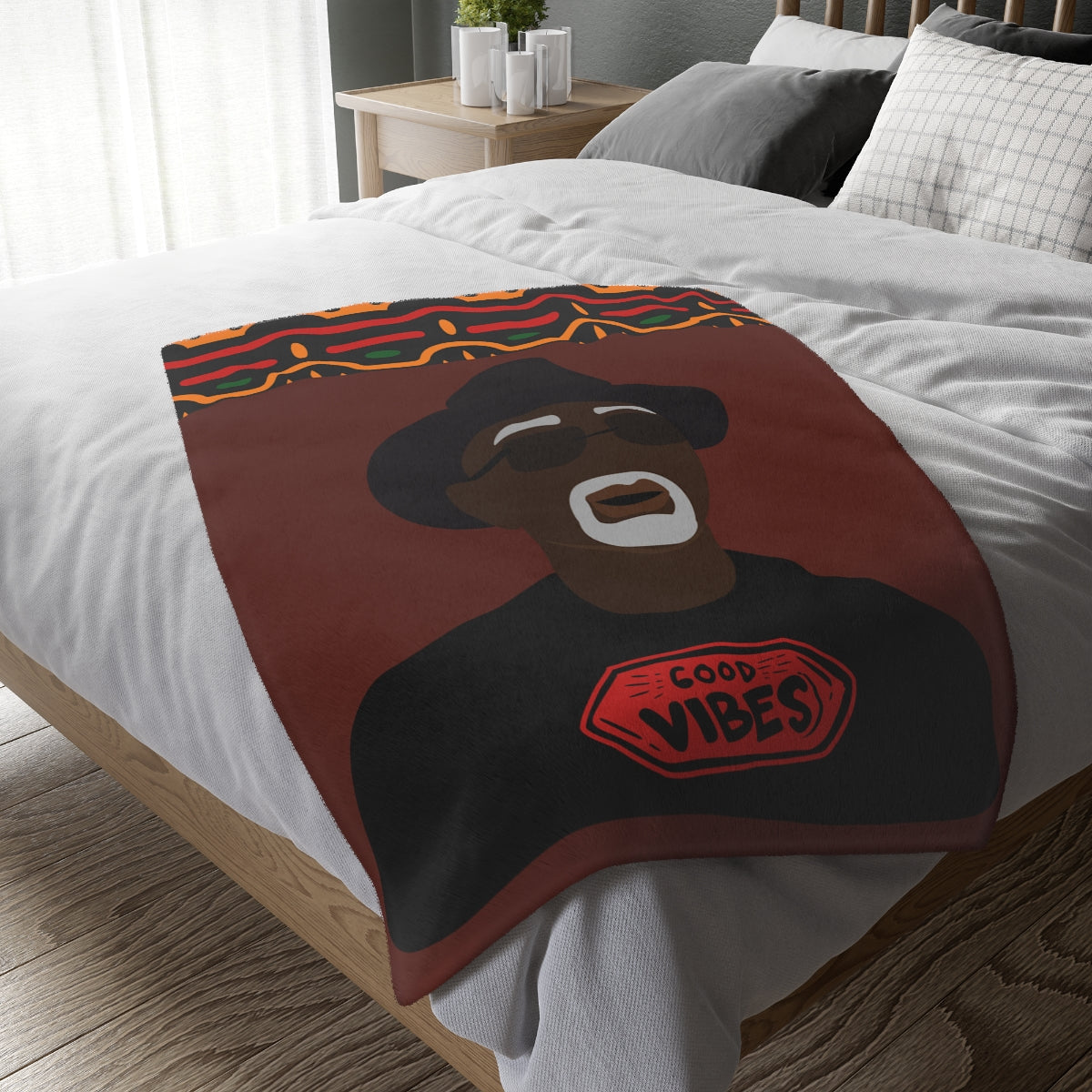 Black Man Art Blanket Double sided Minky Blanket