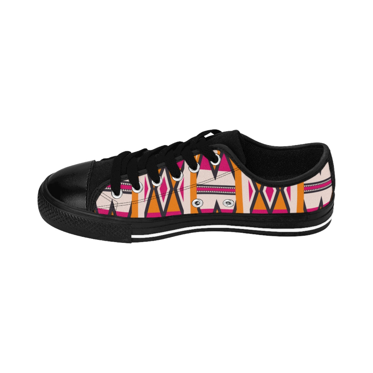 African Print Pink Kente Low Top Sneakers for Women