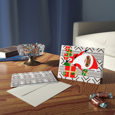8,16,24pcs/ Ankara Black Santa Claus Christmas Cards