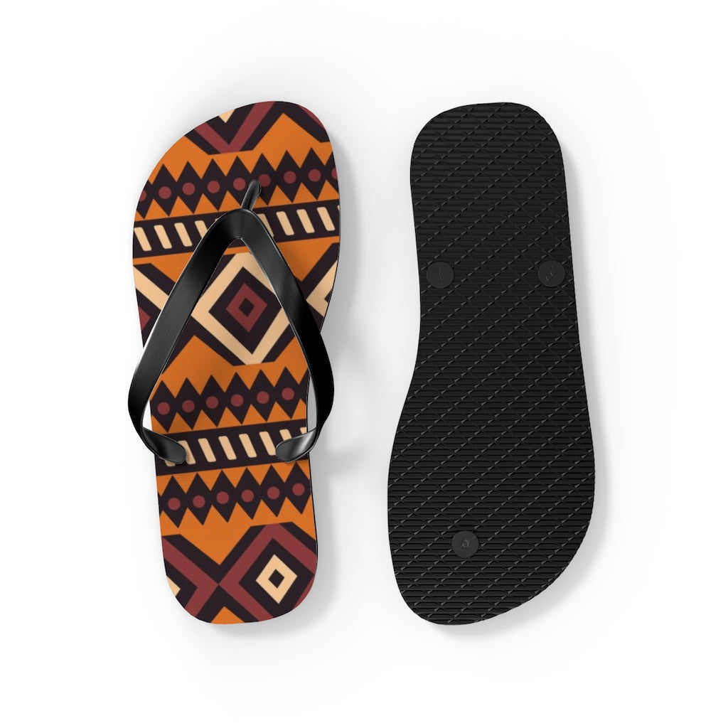 Mudcloth Brown Flip Flops