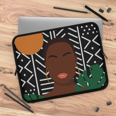 Black Girl Short Hair Do Mudcloth Laptop Bag