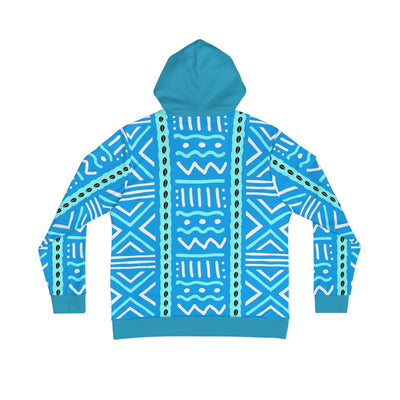 Blue Mens Sweatshirt Hoodie Mudcloth Print Design