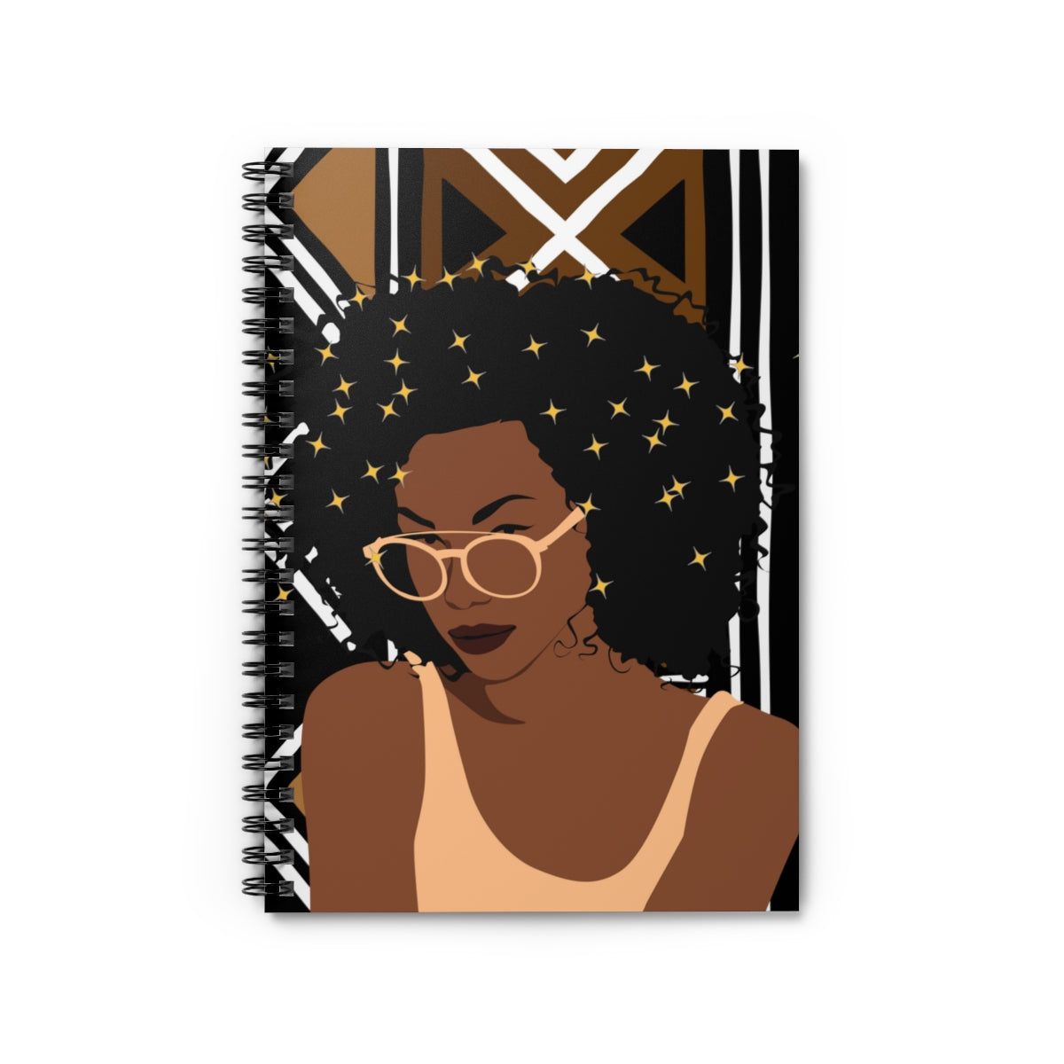 Black woman Diary Sparkly Afro Blogger Spiral Notebook