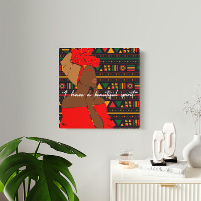 Black Woman in Red Ankara Acrylic Wall Art Panel