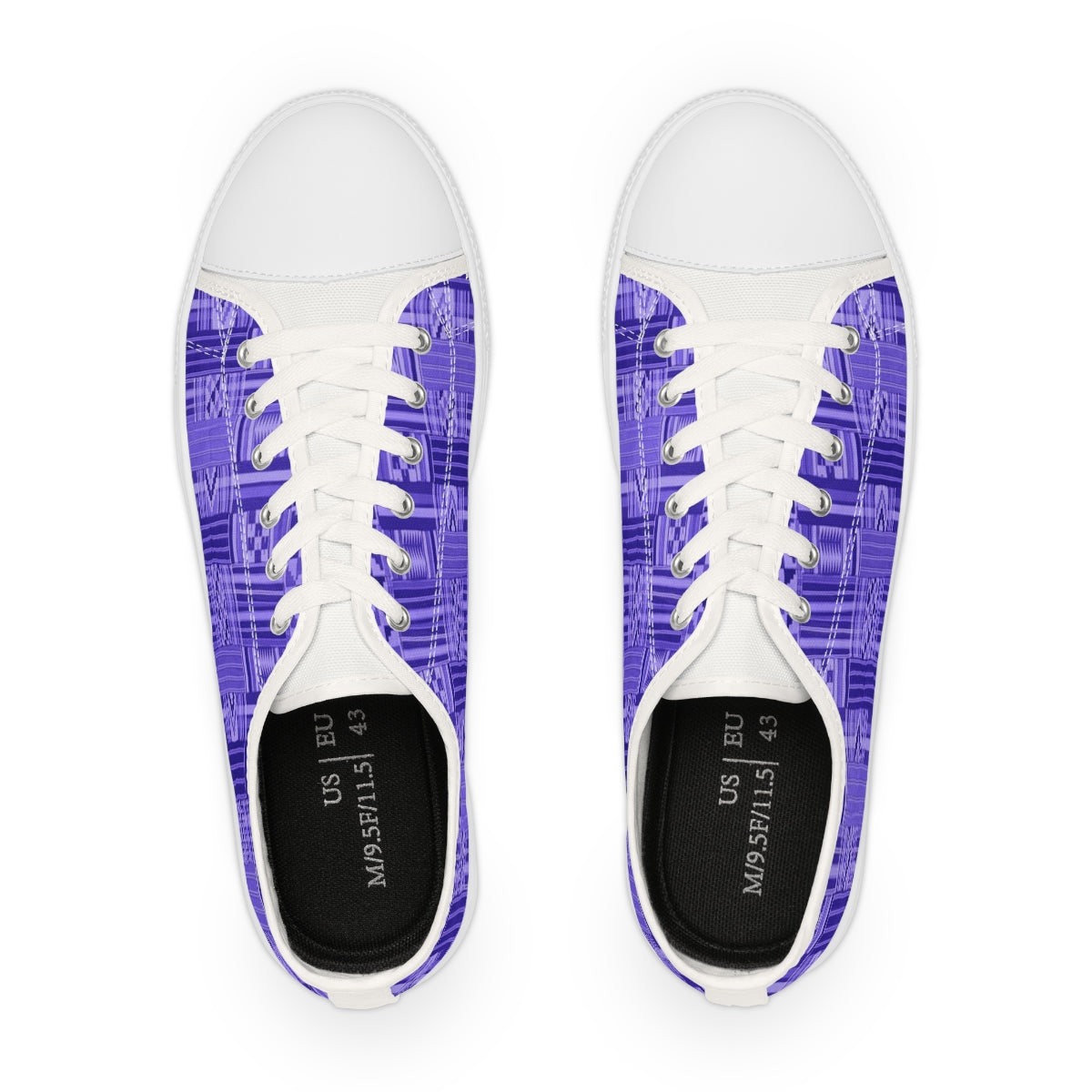 African Print Purple Kente Low Top Sneakers for Men