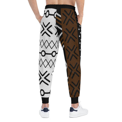 Unisex  Mixed MudCloth Black White and Brown Pattern Joggers Pants
