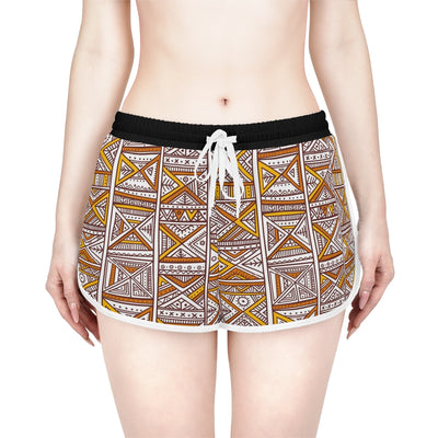 African Print Maroon White Shorts for Women