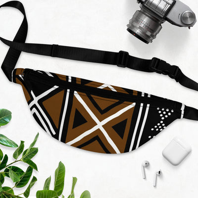 Mudcloth Self Love White Brown Fanny Pack