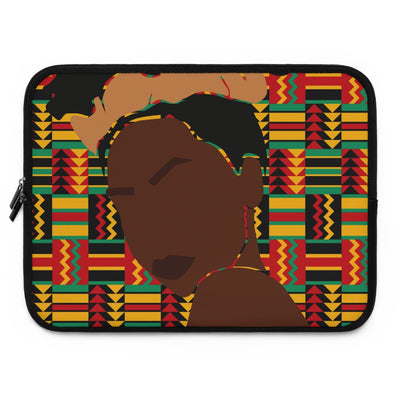 African Fro Gril Kente Laptop Sleeve