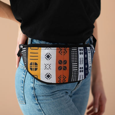 Mudcloth Pattern Yellow Maroon Fanny Pack