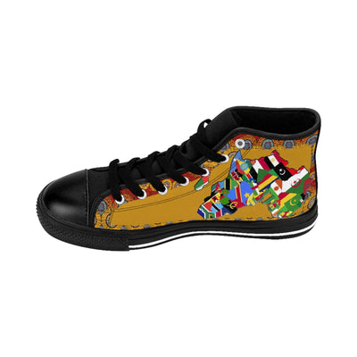 African Print Light Brown High Top Sneakers for Women