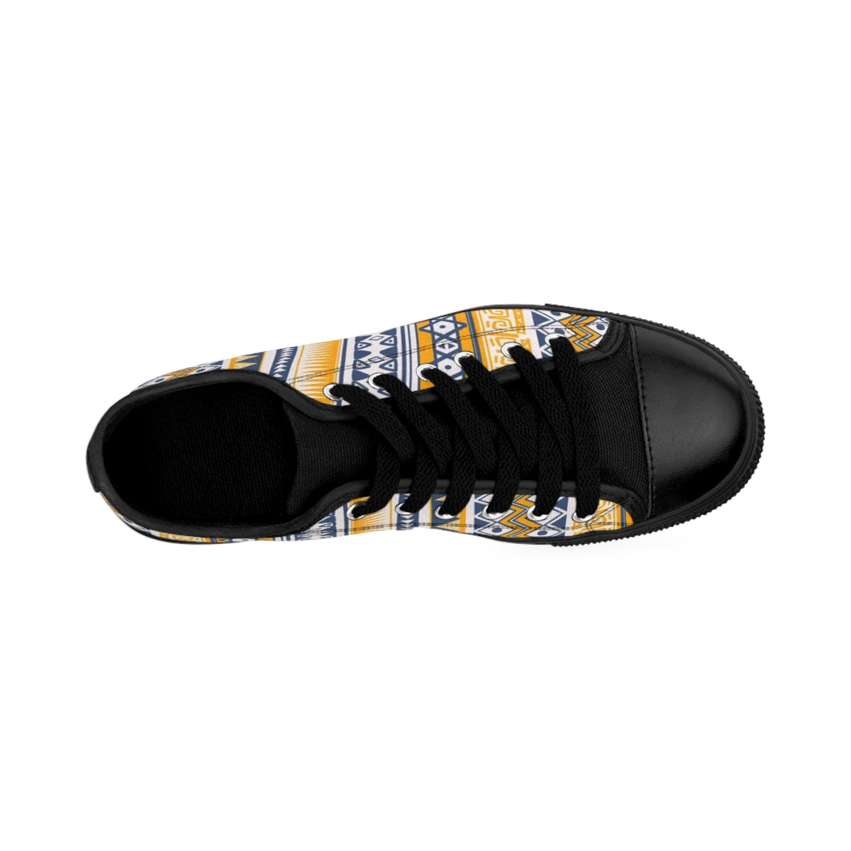 African Print Yellow Low Top Sneakers for Women