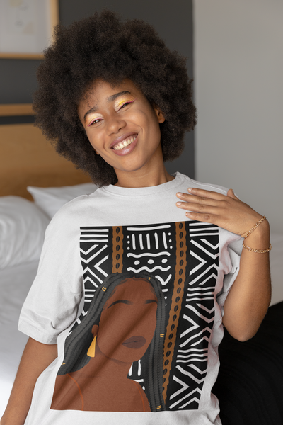 Afro Braided Woman African Cotton Unisex Tee