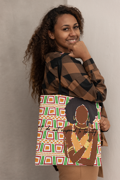 African Ankara Afro Melanin Large Tote Bag